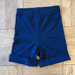 90s Y2K high waist biker yoga shorts with cuffs, black, marked S but fits XS